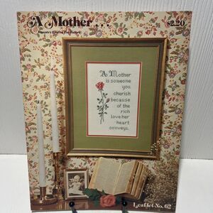 a Mother︱Country Crafts︱Pat Waters︱Leaflet #62︱Vintage︱Cross Stitch